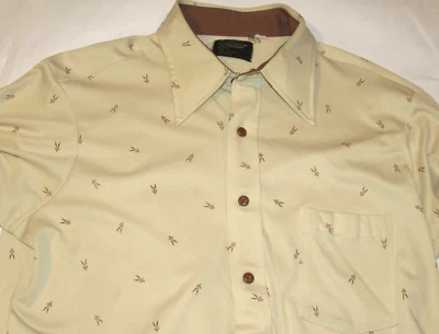VINTAGE 1970s JC PENNEY ULTRESSA POLYESTER SHIRT! LONG SLEEVE! BUTTON FRONT! MED - Image 1 of 4