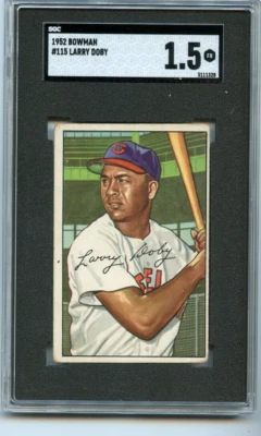 1952 Bowman Larry Doby Cleveland Indians #115 ⭐️👀⭐️ SGC Graded 1.5 - Image 1 of 2