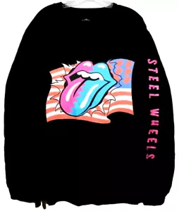 Camisa ROLLING STONE XL Manga Larga RUEDAS DE ACERO Bandera Americana Labios Logo NUEVA - Imagen 1 de 4