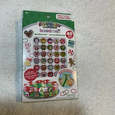 Kit de pulsera de Navidad alegre de acebo con telar arco iris Beadmoji - 40 cuentas Foto 1 de 2