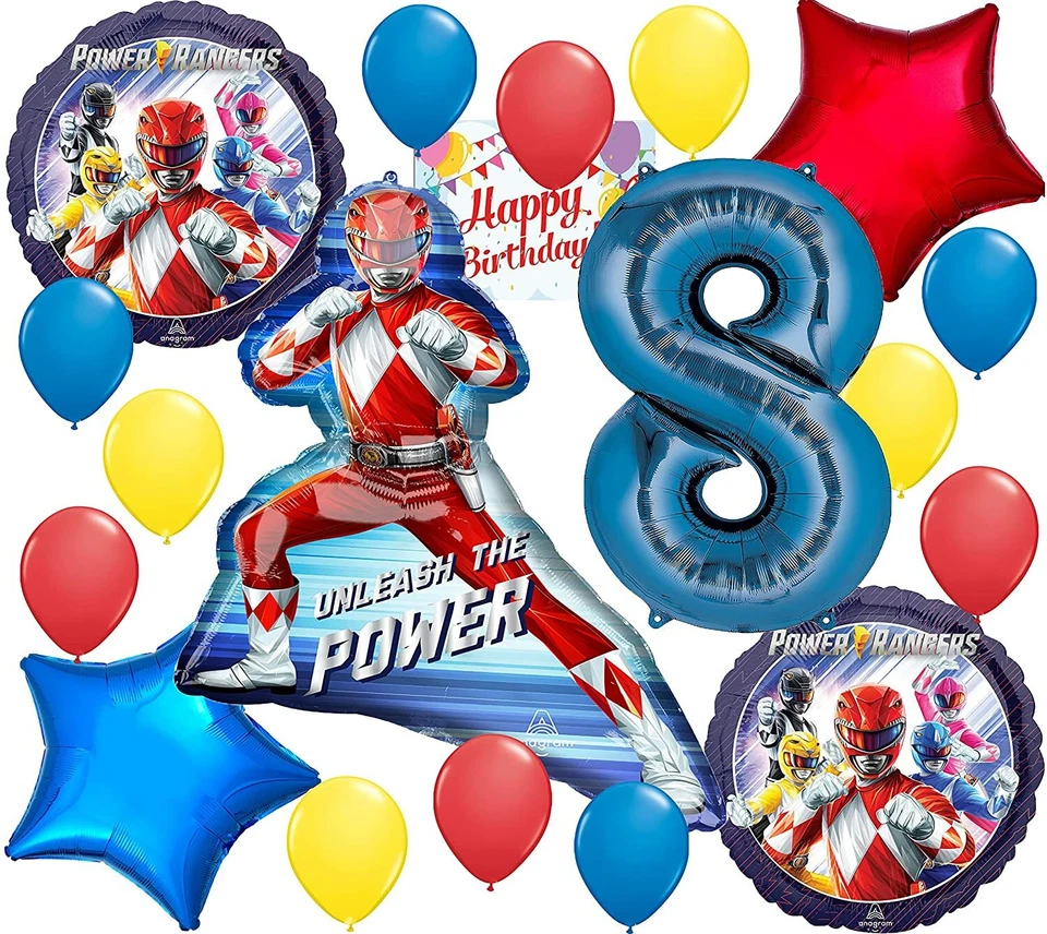 Power Rangers Suministros de Fiesta Globo Decoración Ramo para 8º Cumpleaños  Foto 1 de 1