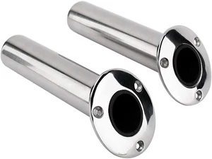 2X 316 Stainless Steel Marine Fishing Rod Holder 30 Degree Flush Mount PVC inner - Picture 1 of 7
