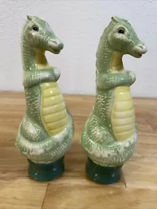 Lot of 2 Handmade Ceramic Chess Pieces -- Light Green --Dragons 6.5" Tall - Picture 1 of 6
