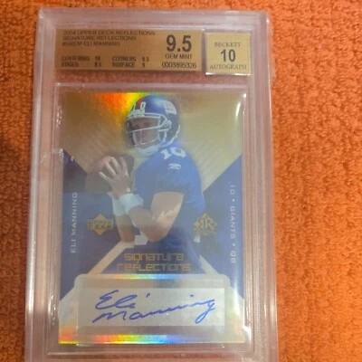 2004 UD Reflections Eli Manning RC Auto Graded BGS 9.5 GEM MINT W/10 AUTO HOF! - Image 1 of 2