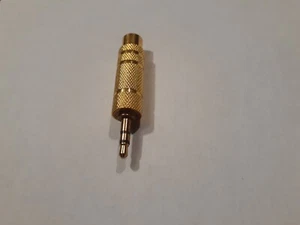 NEW 3.5mm 1/8" Male to 6.35mm 1/4" Female Stereo Audio Headphone Adapter Gold - Picture 1 of 4