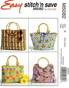 Bolsos de mano 2006 bolso cuatro estilos forrado patrón de costura McCall's 5082 fuera de imprenta - Imagen 1 de 3