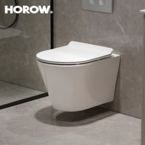 Wand Hänge WC Toilette eckig mit Toilettendeckel und Lotuseffekt Soft-Close sitz - Bild 1 von 10