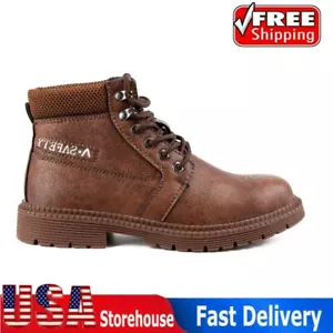 Waterproof Mens Steel Toe Safety Boots Safety Shoes Rubber Sole Non-Slip Size - Picture 1 of 29