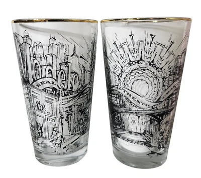 Modelo Real Auténtico Artesanos 1925" Envolvente Graffiti Borde Dorado Vidrio Coleccion Foto 1 de 4