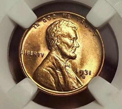 * 1931-S * BLAZING RED GEM BU MS LINCOLN WHEAT PENNY * FROM  COLLECTION Looks 66 Cover