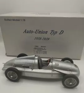 CMC 1/18 Auto Union Type D 1938-1939 Diecast Model Car Silver - Picture 1 of 19