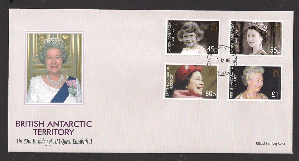 British Antarctic Territory BAT FDC Scott 369-372 2006 Queen's 80th Birthday - Image 1 of 1
