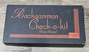 1930 Vintage Backgammon Check-o-kit Selchow Righter Checkers Board Game New York - Picture 1 of 7