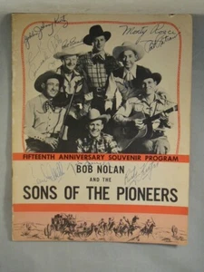 Bob Nolan & the Sons of the Pioneers, 15th Anniversary Souvenir Program SIGNED! - Picture 1 of 1
