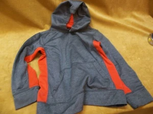 Gray Pullover Hoodie with Orange Trim Size M {8-10] - Picture 1 of 3