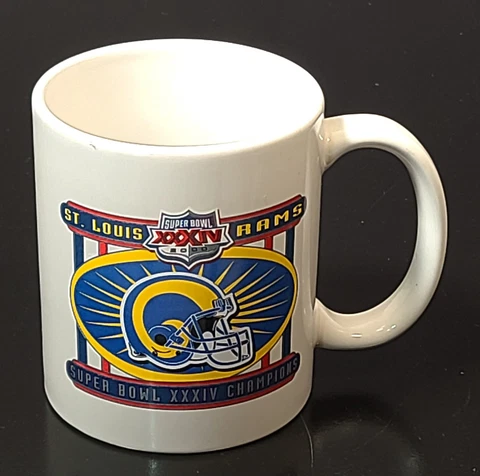 Vintage 2000 St. Louis Rams Super Bowl XXXIV Champions Coffee Mug Cup NFL Cover