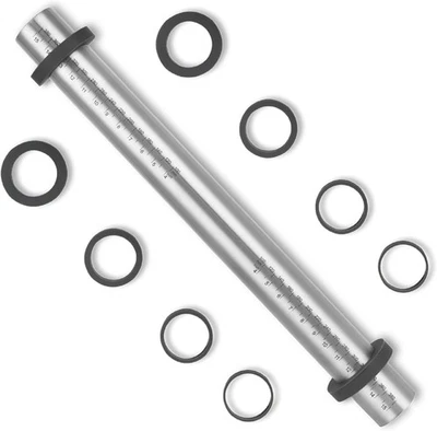 Adjustable Stainless Steel Rolling Pin with Silicone Thickness Guide Rings- Non- - Image 1 of 4