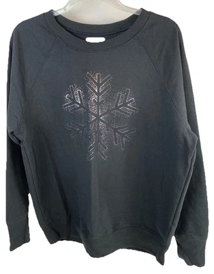 maurices Mujer Negro Manga Larga Diseño Copo de Nieve Talla M Foto 1 de 4