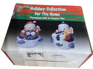 Salz und Pfefferstreuer Holiday Collection Weihnachten perlmutt Schneemänner - Bild 1 von 11