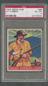 1933 Goudey Indian Gum = #68-Kit Carson-PSA VG-EX 4 - Foto 1 di 2