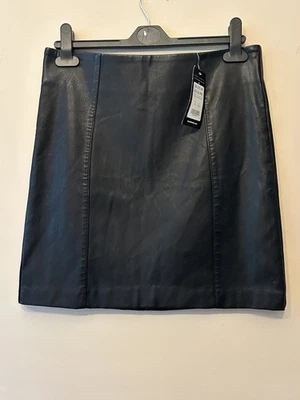 New Look Black Leather Pencil Skirt Size 8 - Image 1 of 4