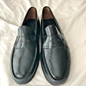 Bass Weejuns penny loafer black 9 1/2 D excellent no defects condition leather - Picture 1 of 9