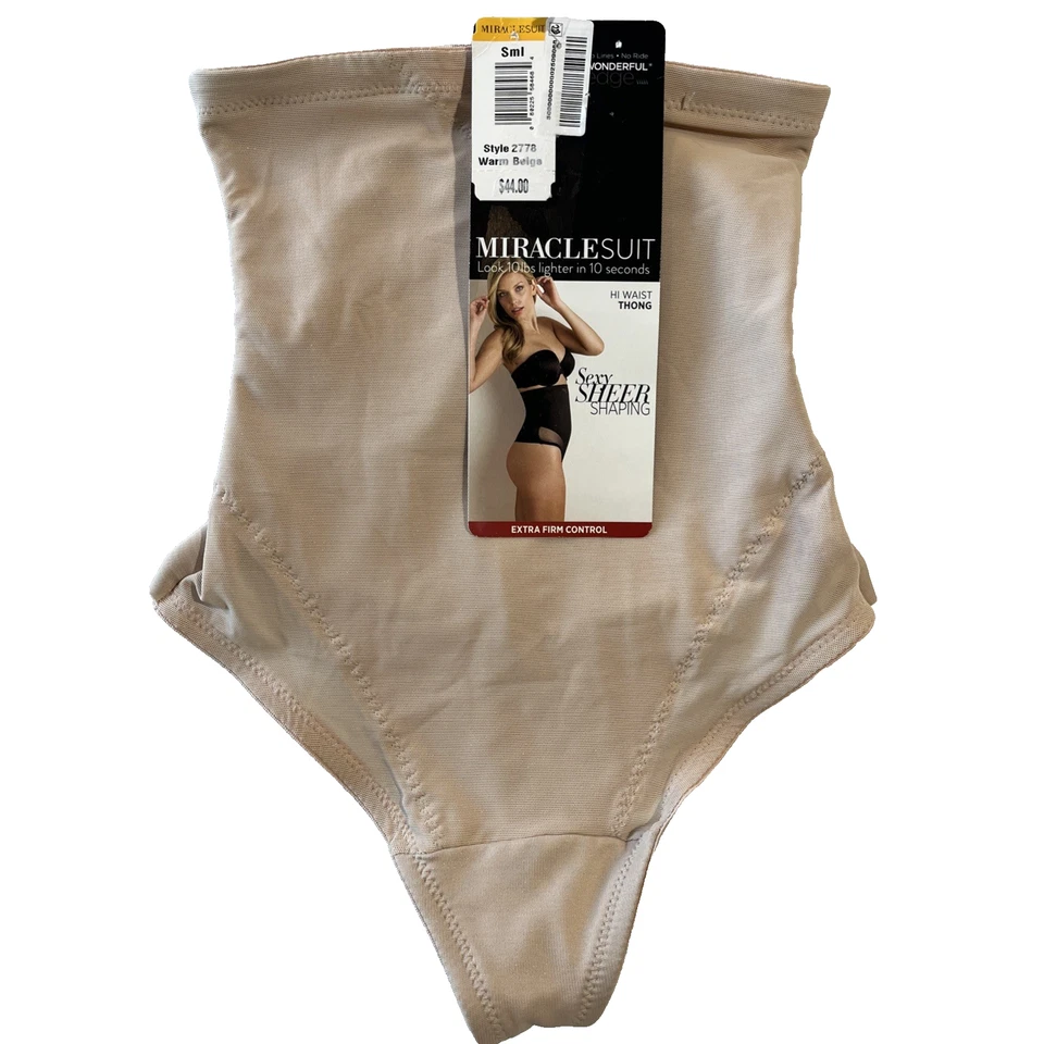 Miraclesuit Extra Firm Tummy-Control High-Waist Sheer Thong Nude Size S B0171