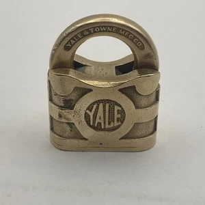Vintage Antique 1879 Yale &Towne Mfg. Co. Stamford CT Soild Brass Padlock No Key - Picture 1 of 8