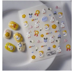 Nail Art Stickers   5D EMBOSSED CUTE CARTOON DUCKS TS-277 - Picture 1 of 1