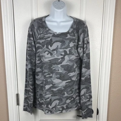 Michael Stars женщин мягкий серый камуфляж длинным рукавом большого пальца отверстие футболка размер M новый с Ярлыками - Изображение 1 из 4
