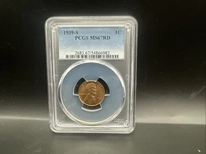 1939-S 1C Lincoln Wheat Cent - PCGS MS67 RD - Picture 1 of 4