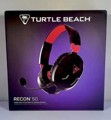 NEW SEALED Turtle Beach Recon 50 Wired Headset 3.5mm PS5 Xbox Switch Black/Red - Image 1 of 4