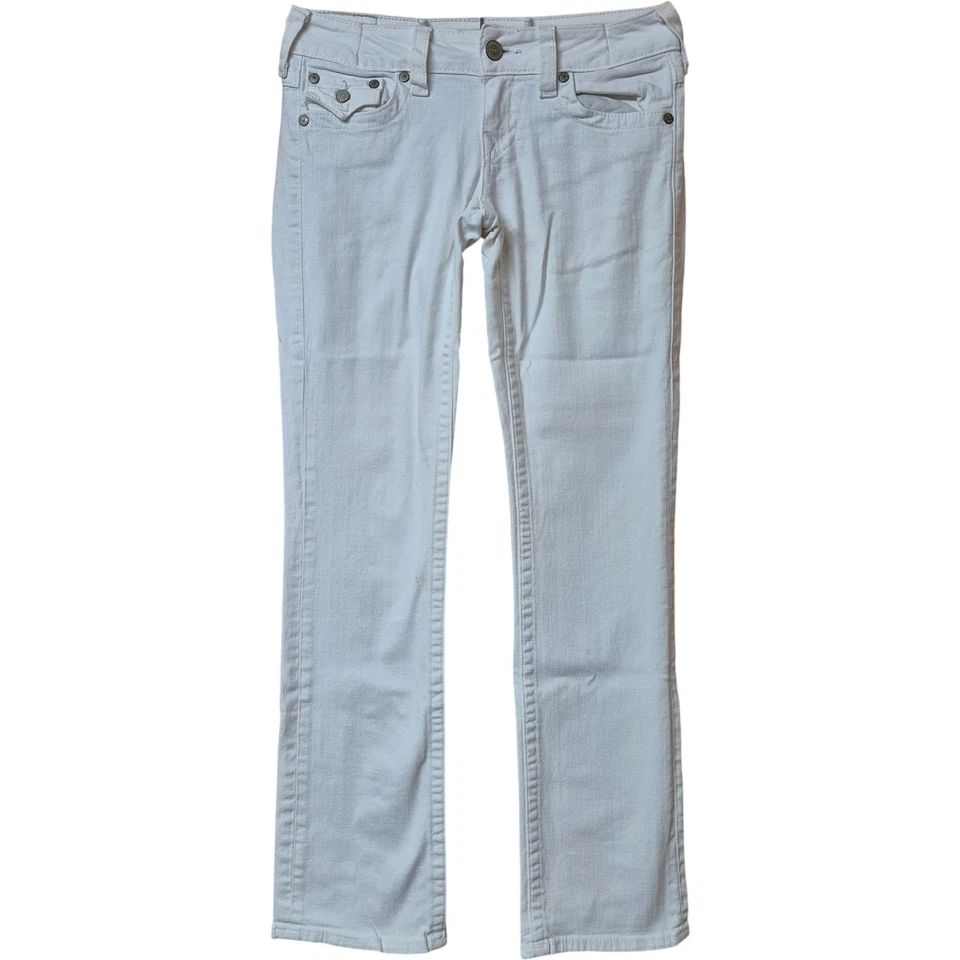 True Religion Billy Jeans Women's Size 29 White Made in USA Buttoned Pockets - Image 1 of 4