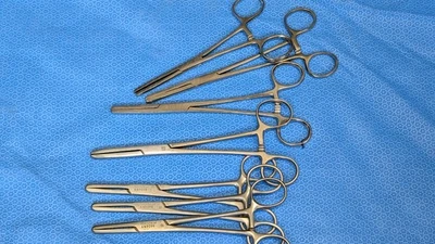 7x Pinzas Abrazadera de Tubo Konig Aesculap AN909R Suave 6 1/2" Quirúrgico Cardíaco Foto 1 de 4