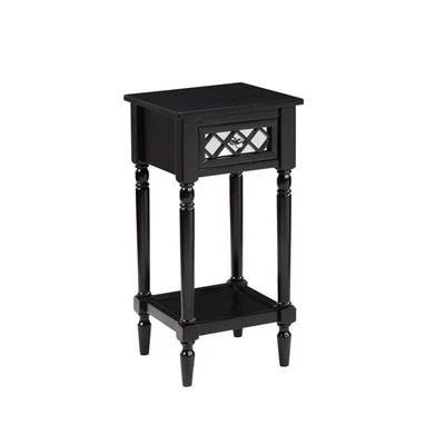 Convenience Concepts French Country Khloe Deluxe Accent Table in Black Wood - Image 1 of 4