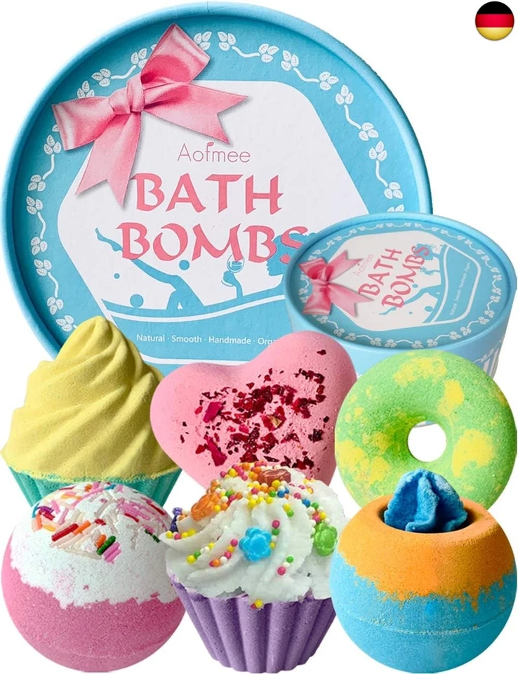 MARKE AOFMEE Aofmee Badebomben Geschenkset, 6pcs Badekugeln, Geschenke für Frauen, Freundin,