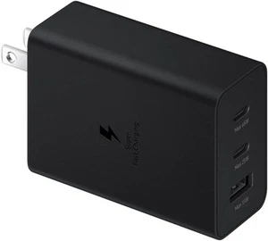 Samsung 65W Trio Power Adapter Super Fast Wall Charger w/ USB-C Cable Black - Picture 1 of 6