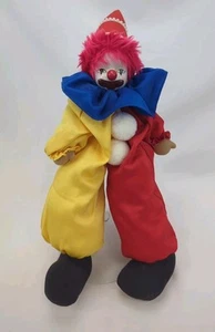 Muñeca payaso de porcelana vintage de 19" pelo rojo - Imagen 1 de 5