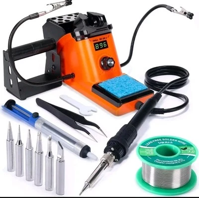 YIHUA 926 III 60W LED Display Soldering Iron Station Kit W 2 Helping Hands, 6 Ex - Image 1 of 3