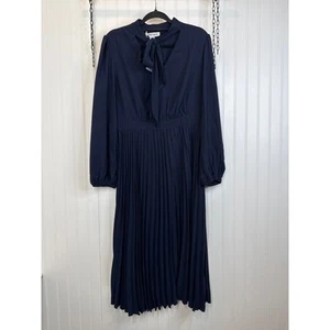 NWT Grace Karin Tea Dress Bow Tie Neck Long Sleeve Dress Back Smocked Size 12 - Picture 1 of 6