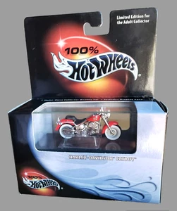 2001 100% Hot Wheels HARLEY-DAVIDSON FATBOY RED 1:64 #29709 Whitewall MIB NEW! - Picture 1 of 16
