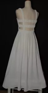 Moodie Dress Women’s Sz M White Smocked Maxie Beach Wedding Flowy Fairy NWT - Picture 1 of 9
