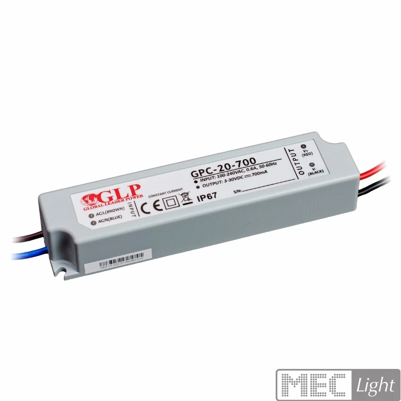 LED Trafo mit 700mA Konstantstrom 9-30V - 19,6W -wasserdicht- Netzteil (driver) - Bild 1 von 1