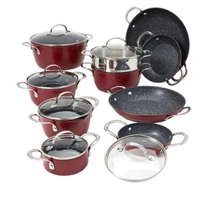 Curtis Stone Dura-Pan Nonstick 16-piece Nesting Cookware Set - Picture 1 of 8