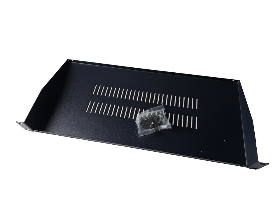New Cantilever Server Shelf, Vented, 19", 1U, 8" Depth (210mm), 44lb, Black - Image 1 of 4