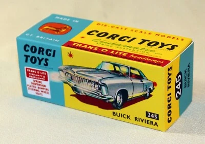 CORGI TOYS BUICK RIVIERA Ref.245 BOITE REPRO VIDE  - Immagine 1 di 3