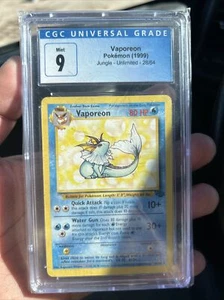 1999 Pokemon Vaporeon unlimited Non Holo Jungle # 28 graded CGC 9 Mint WOTC Rare - Picture 1 of 2