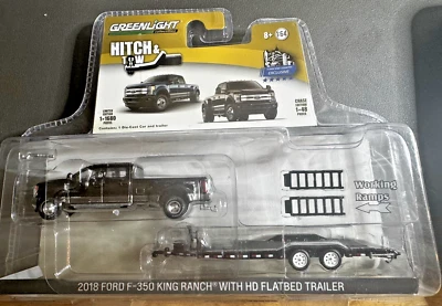 1:64 Greenlight 2018 Ford F-350 King Ranch Magma Dually & H.D. Эксклюзивный трейлер - Изображение 1 из 4