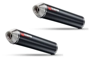 Scorpion Dual Carbon Fiber Exhaust Slip On Mufflers Hayabusa 2008-2017 - Picture 1 of 7