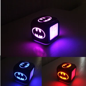 The Batman Digital USB LED Night Light Alarm Clock 7 Colors Kids Room Home Lamp - Picture 1 of 12